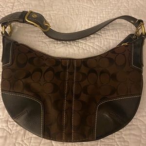 Signature Jacquard Mini Satchel Handbag G0768-11371 Brown Leather Printed Coach